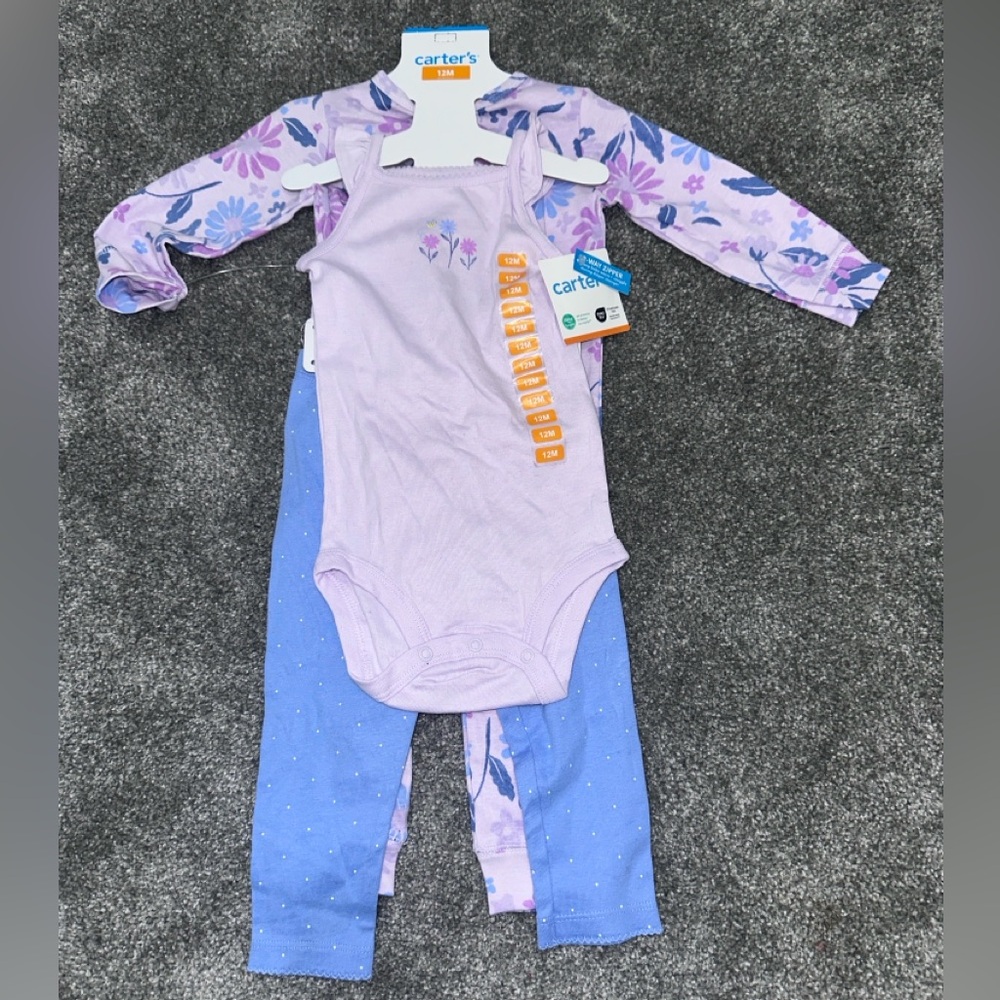 Carter's Lavender and Blue Floral Baby Girl Set